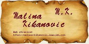 Malina Kikanović vizit kartica